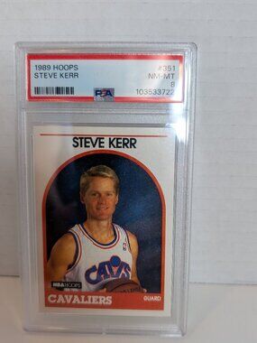 1989 Hoops Basketball Steve Kerr Rookie Card #351 PSA8 Near-Mint